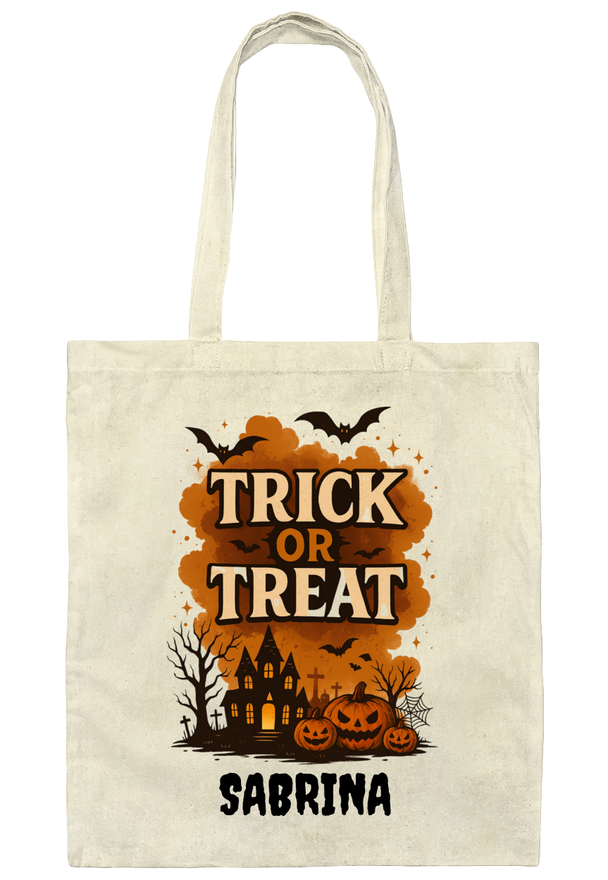 Personalized Halloween Treat-or-Treat Bag | Custom Name Tote