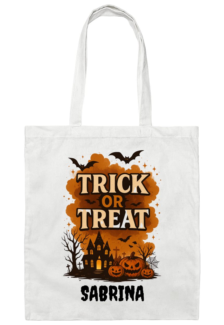 Personalized Halloween Treat-or-Treat Bag | Custom Name Tote